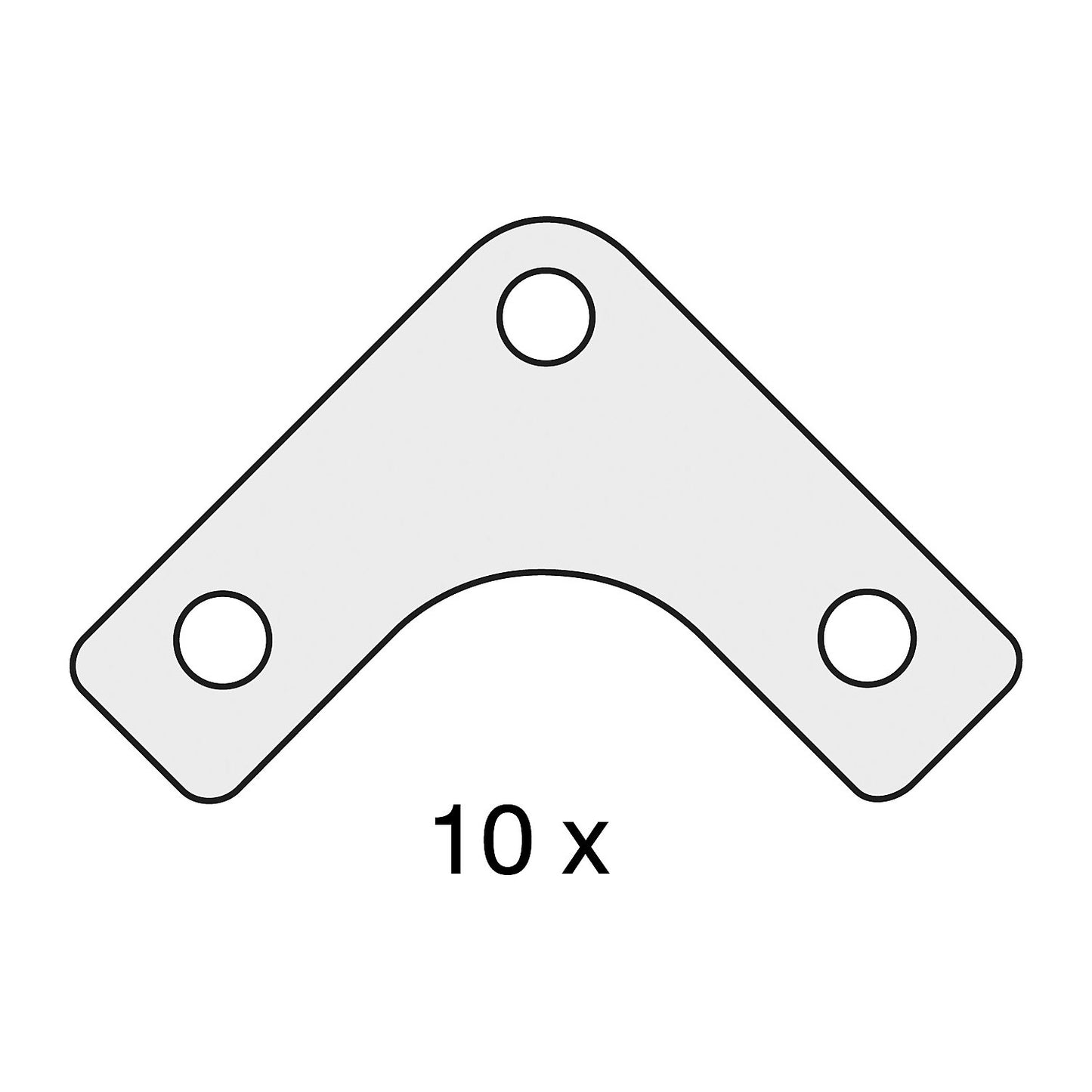 Corner plates, for reinforcement, zinc plated, for shelf unit, pack of 10.