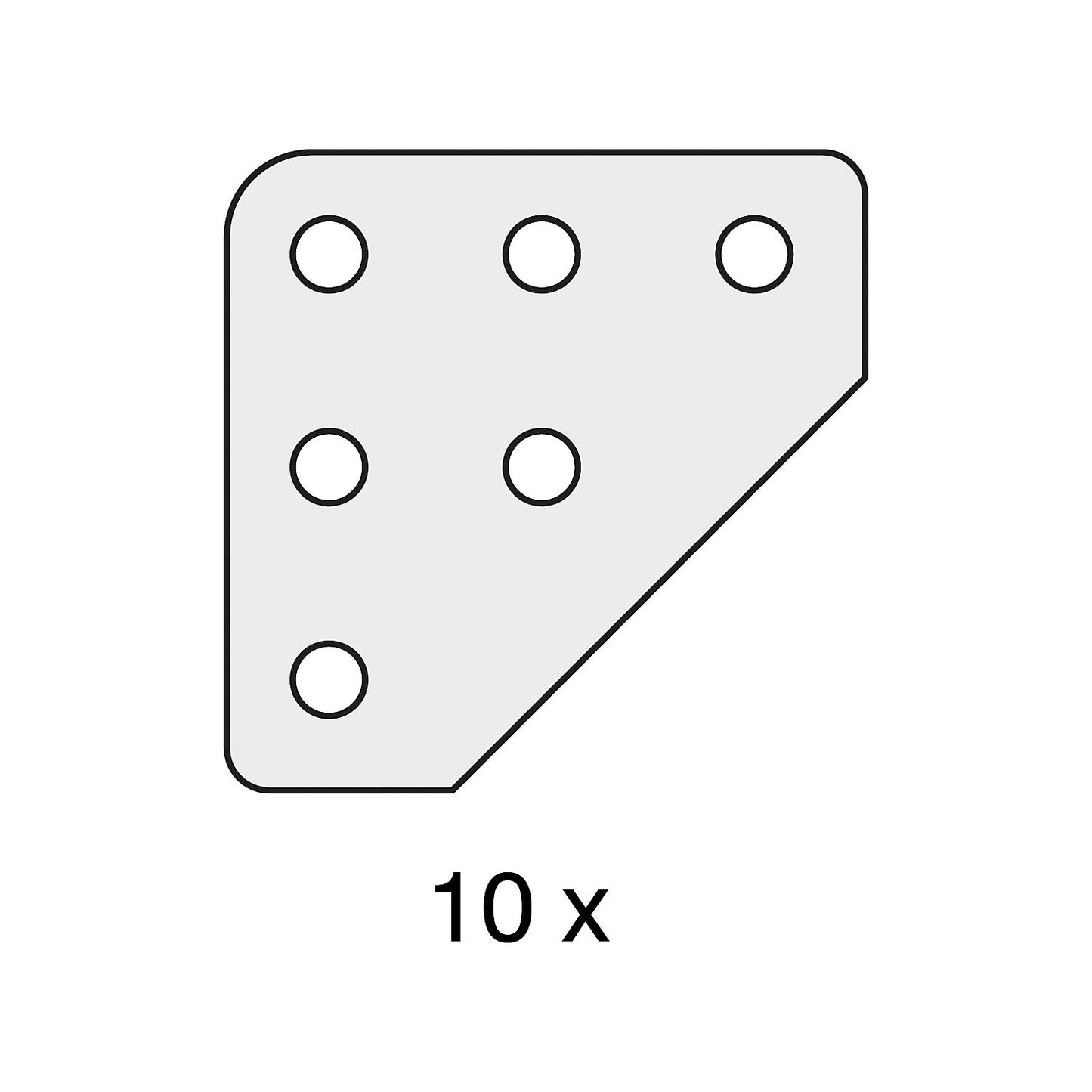 Corner plates, for reinforcement, zinc plated, for construction, pack of 10.