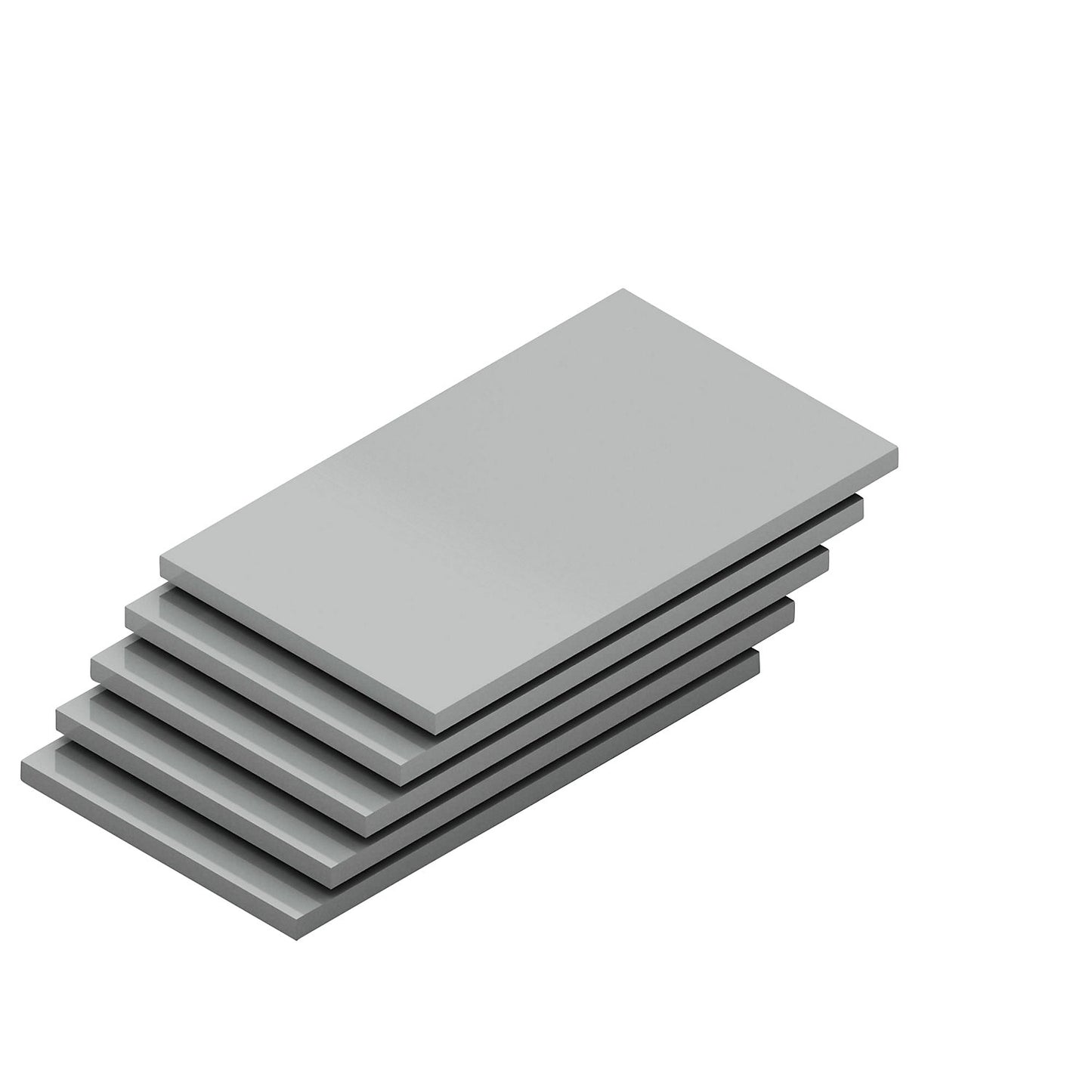Shelf, width 1000 mm, pack of 5, depth 500 mm, max. load 350 kg, zinc plated.