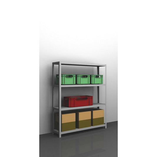 Bolt-together shelving, light duty, double-sided, HxWxD 1500 x 1300 x 300 mm, zinc plated, standard shelf unit.