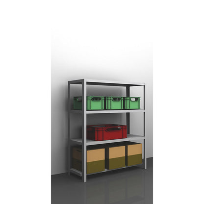 Bolt-together shelving, light duty, double-sided, HxWxD 1500 x 1300 x 500 mm, zinc plated, standard shelf unit.