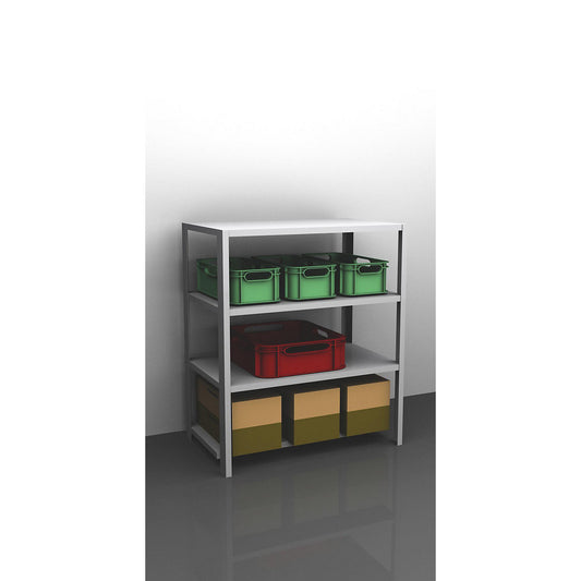 Bolt-together shelving, light duty, double-sided, HxWxD 1500 x 1300 x 800 mm, zinc plated, standard shelf unit.
