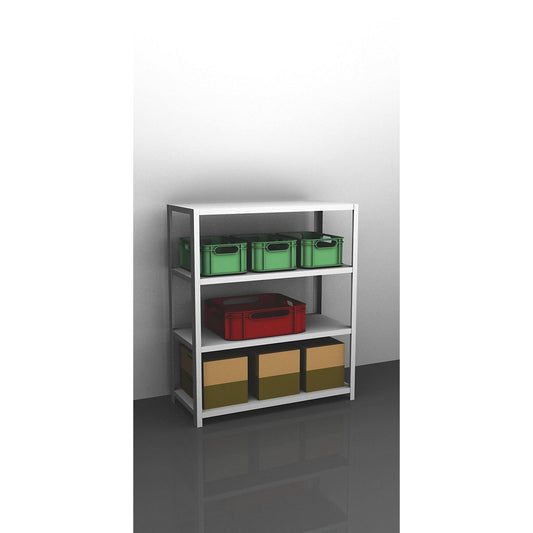 Bolt-together shelving, light duty, double-sided, HxWxD 1500 x 1300 x 600 mm, grey, standard shelf unit.
