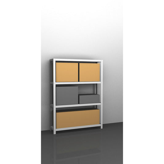 Heavy duty bolt-together shelving, light grey RAL 7035, shelf unit height 1500 mm, standard shelf, width x depth 1300 x 300 mm.