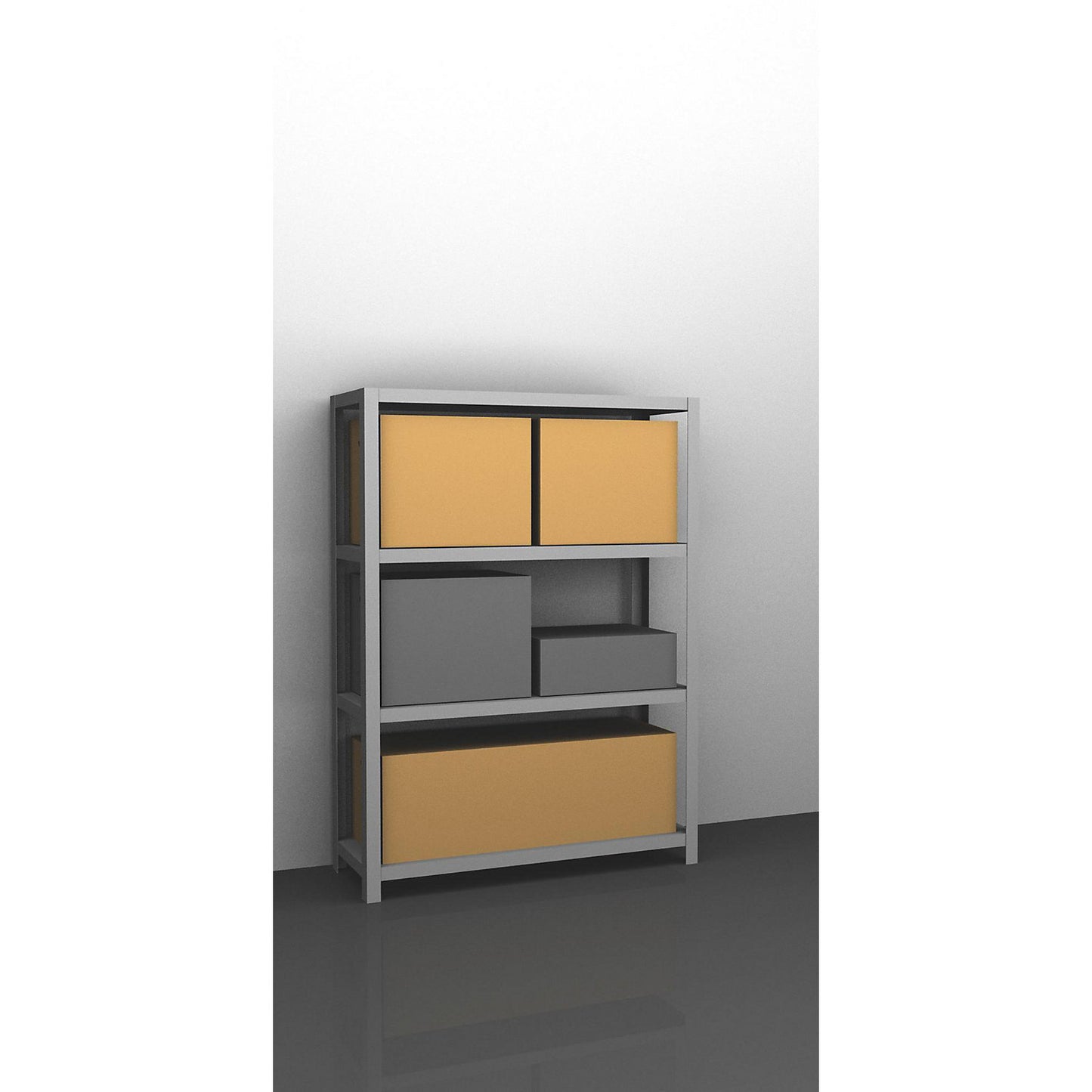Heavy duty bolt-together shelving, zinc plated, shelf height 1500 mm, standard shelf, width x depth 1300 x 400 mm.
