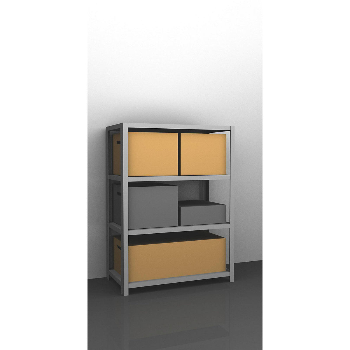 Heavy duty bolt-together shelving, zinc plated, shelf height 1500 mm, standard shelf, width x depth 1300 x 600 mm.