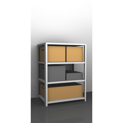 Heavy duty bolt-together shelving, light grey RAL 7035, shelf unit height 1500 mm, standard shelf, width x depth 1300 x 800 mm.