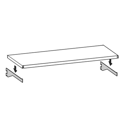 Wall shelf unit shelves incl. console brackets, sheet steel, plastic-coated, width x depth 1000 x 375 mm.