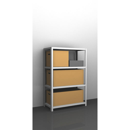 Heavy duty bolt-together shelving, light grey RAL 7035, shelf unit height 1500 mm, standard shelf, width x depth 1000 x 500 mm.