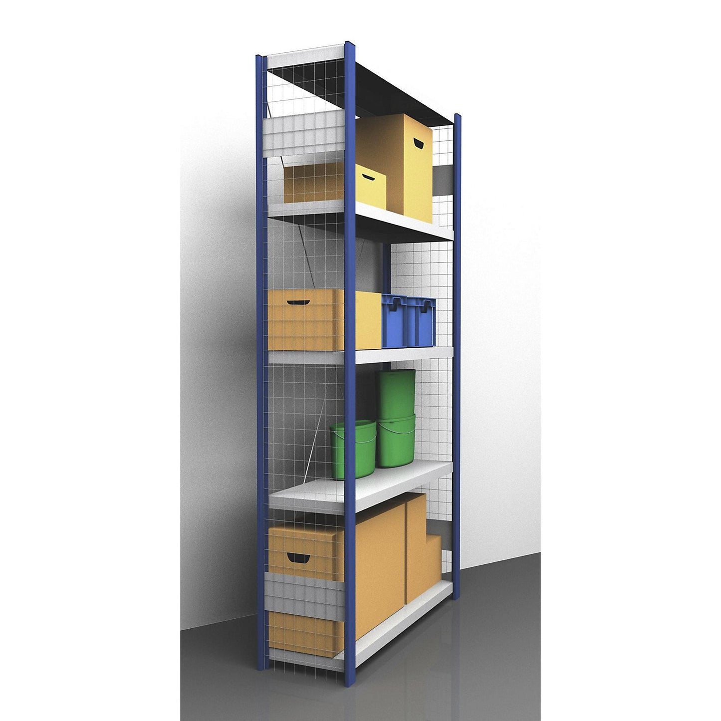 Side panel cladding, welded mesh, height 2000 mm, depth 300 mm.