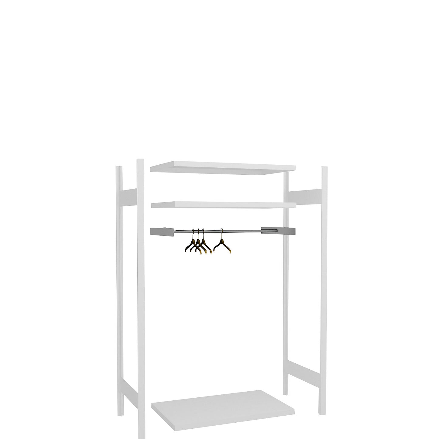 Clothes rail kit, for shelf unit width 1000 mm, zinc plated.