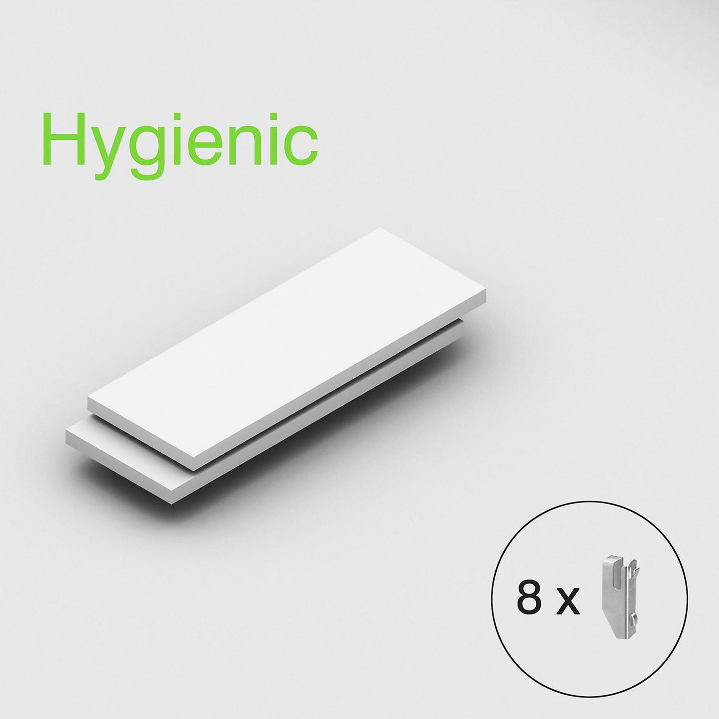 Shelf, for hygienic boltless shelving unit, pack of 2, WxD 965 x 350 mm.