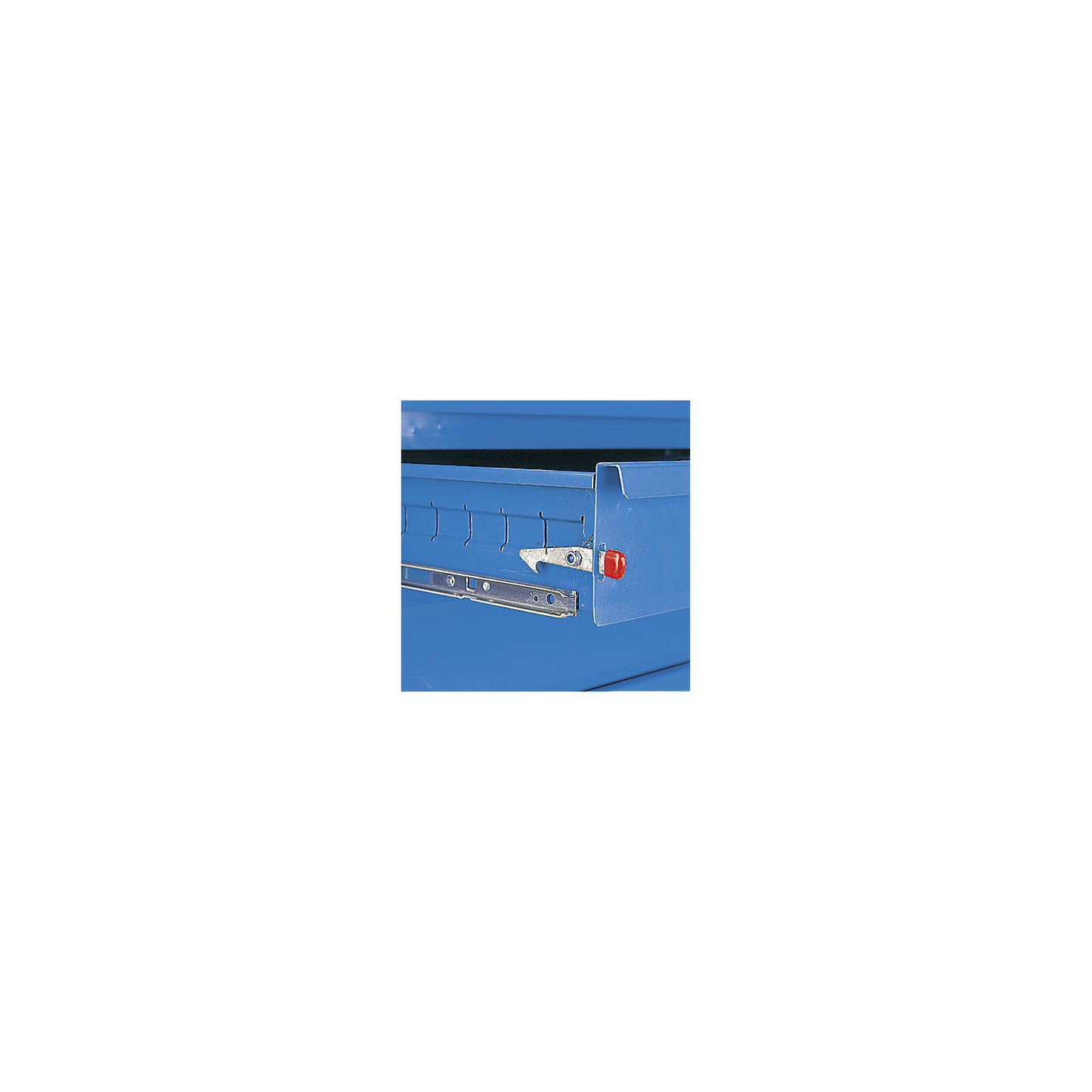 Assembly trolley, 1 cupboard, 1 drawer cupboard, two-tone, body light blue, front in white aluminium, multiplex worktop.
