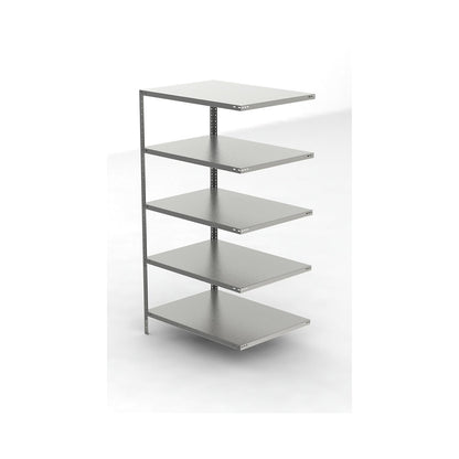 Stainless steel shelf unit, shelf height 2000 mm, extension shelf, width x depth 1100 x 800 mm.