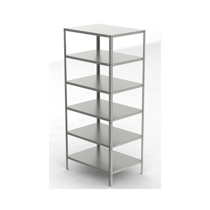 Stainless steel shelf unit, shelf height 2500 mm, standard shelf, width x depth 1100 x 800 mm.