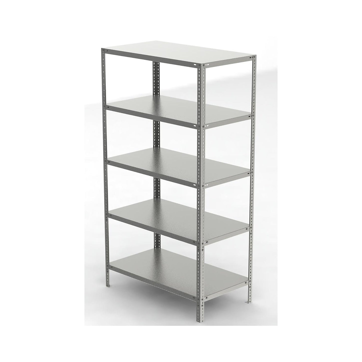 Stainless steel shelf unit, shelf height 2000 mm, standard shelf, width x depth 1100 x 600 mm.