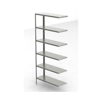 Stainless steel shelf unit, shelf height 2500 mm, extension shelf, width x depth 1100 x 400 mm.