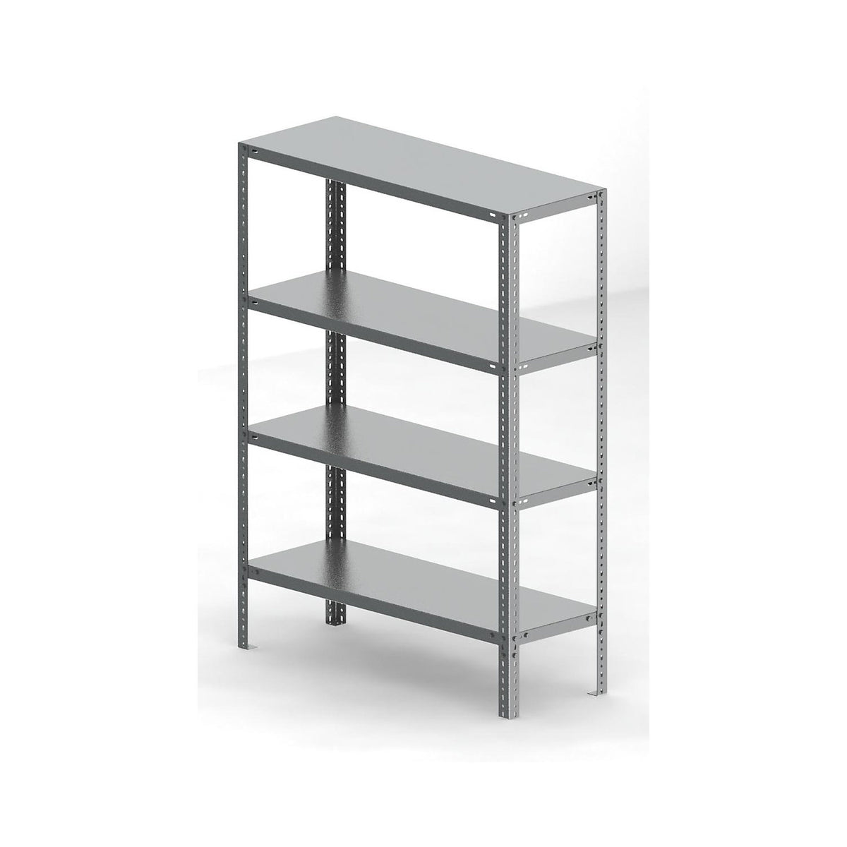 Stainless steel shelf unit, shelf height 1500 mm, standard shelf, width x depth 1100 x 400 mm.