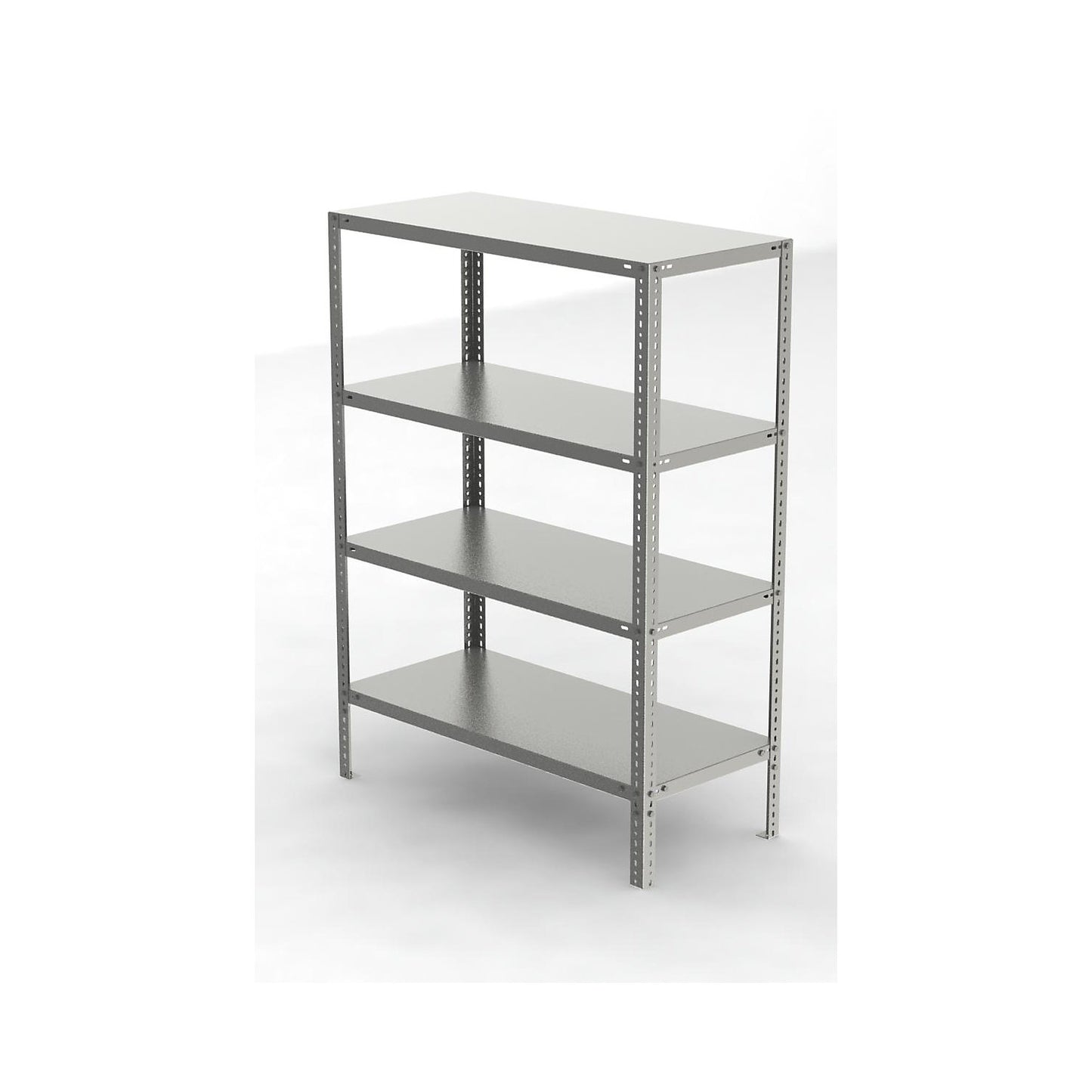 Stainless steel shelf unit, shelf height 1500 mm, standard shelf, width x depth 1100 x 500 mm.