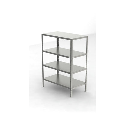 Stainless steel shelf unit, shelf height 1500 mm, standard shelf, width x depth 1100 x 600 mm.