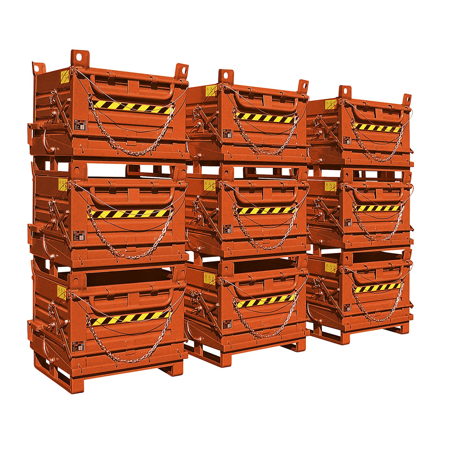 Hinged bottom skip, steel walls, 1 base flap, capacity 0.52 m³.