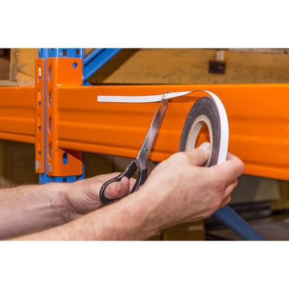 Magnetic storage labels, sold by the roll, white, height 20 mm, roll length 10 m.