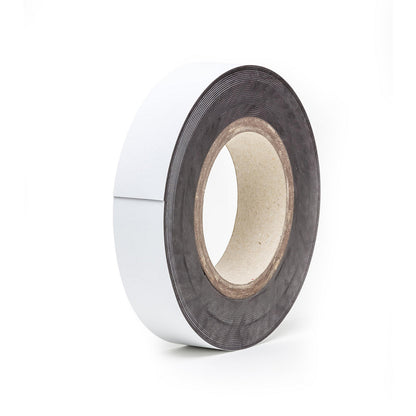 Magnetic storage labels, sold by the roll, white, height 30 mm, roll length 10 m.