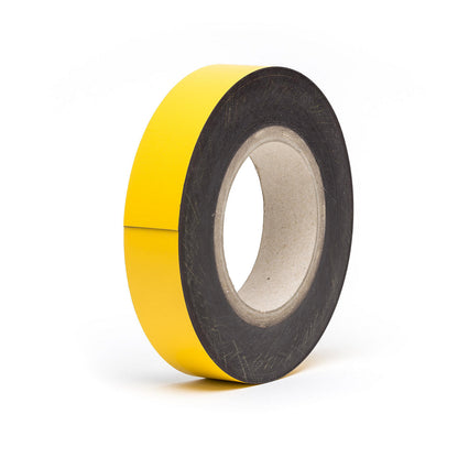 Magnetic storage labels, sold by the roll, yellow, height 30 mm, roll length 10 m.