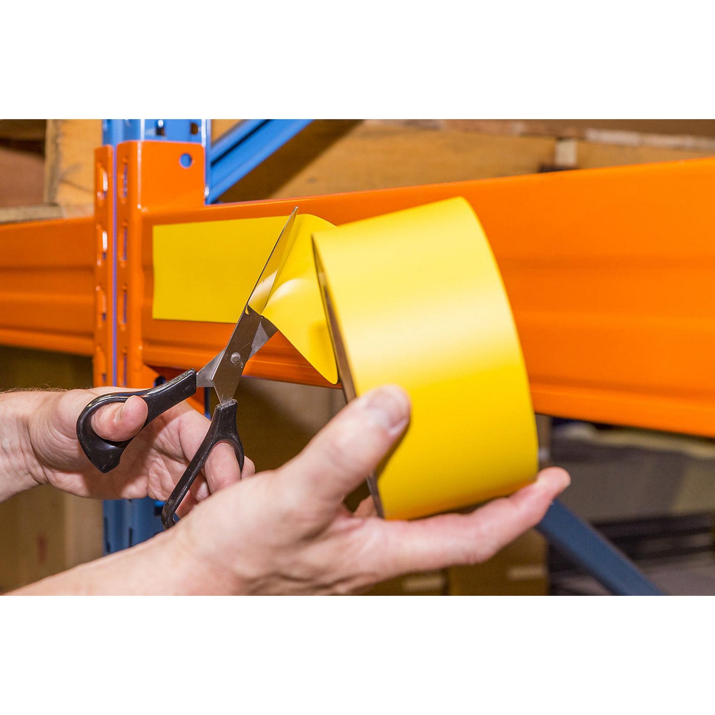 Magnetic storage labels, sold by the roll, yellow, height 70 mm, roll length 10 m.