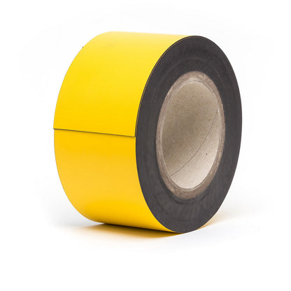 Magnetic storage labels, sold by the roll, yellow, height 80 mm, roll length 10 m.