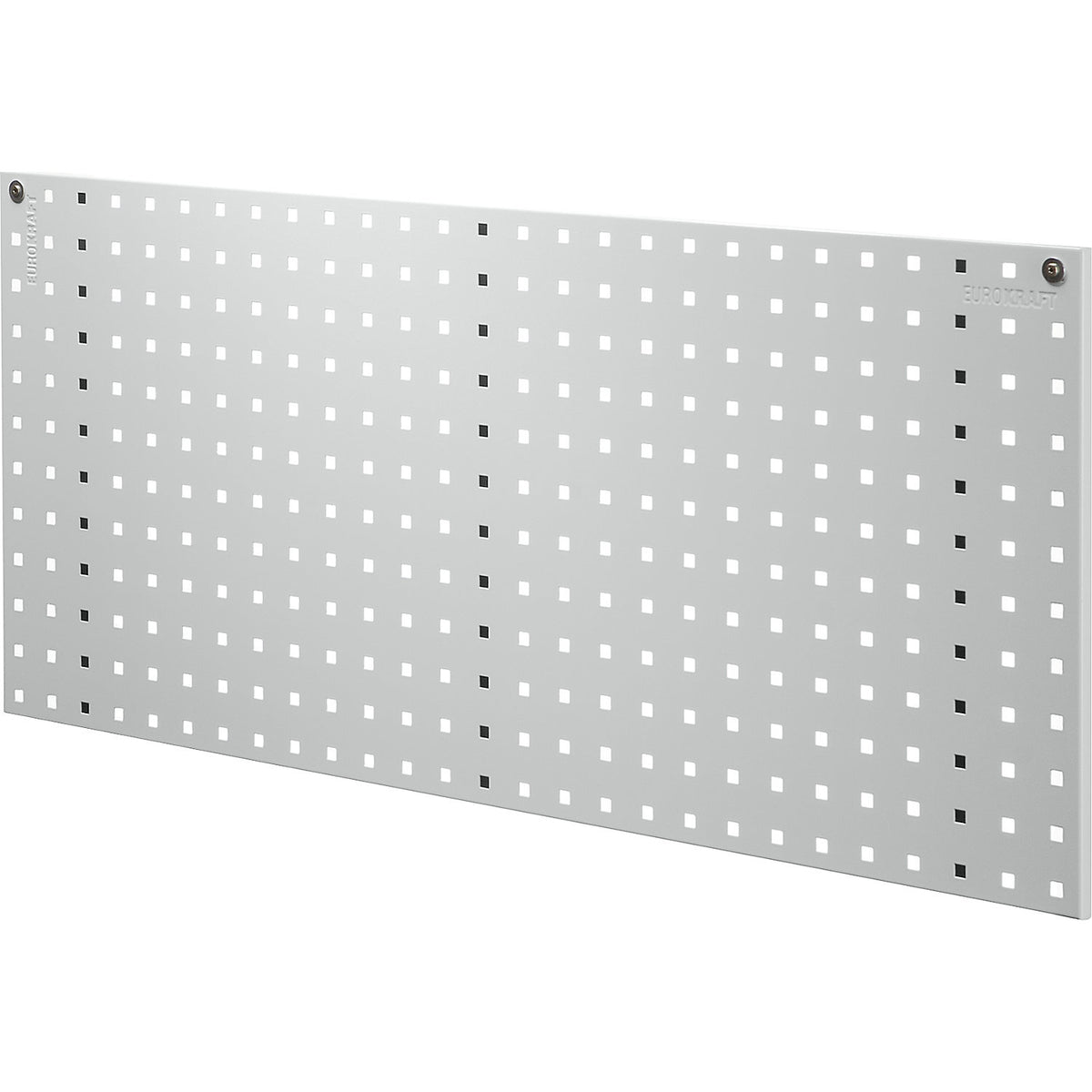 Perforated panel for tool holder, length 1029 mm, light grey.