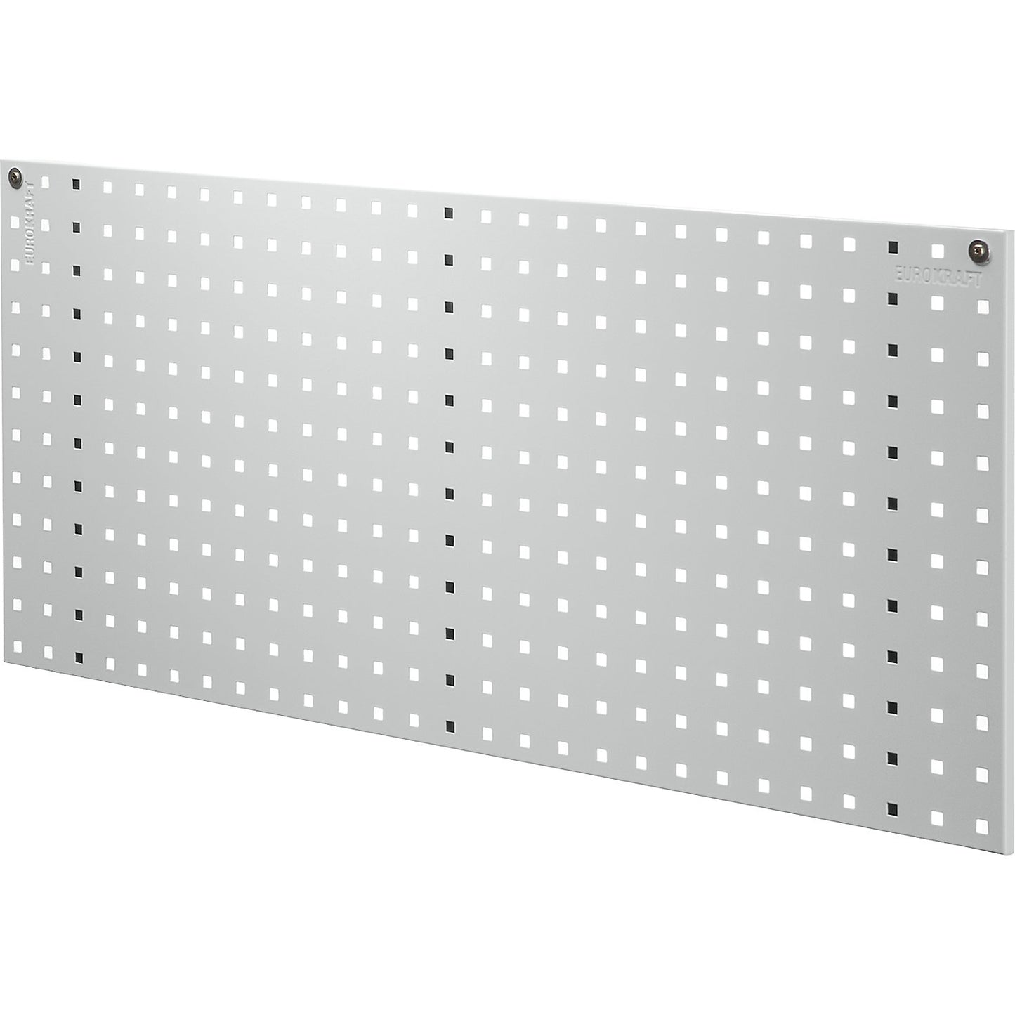 Perforated panel for tool holder, length 1029 mm, light grey.