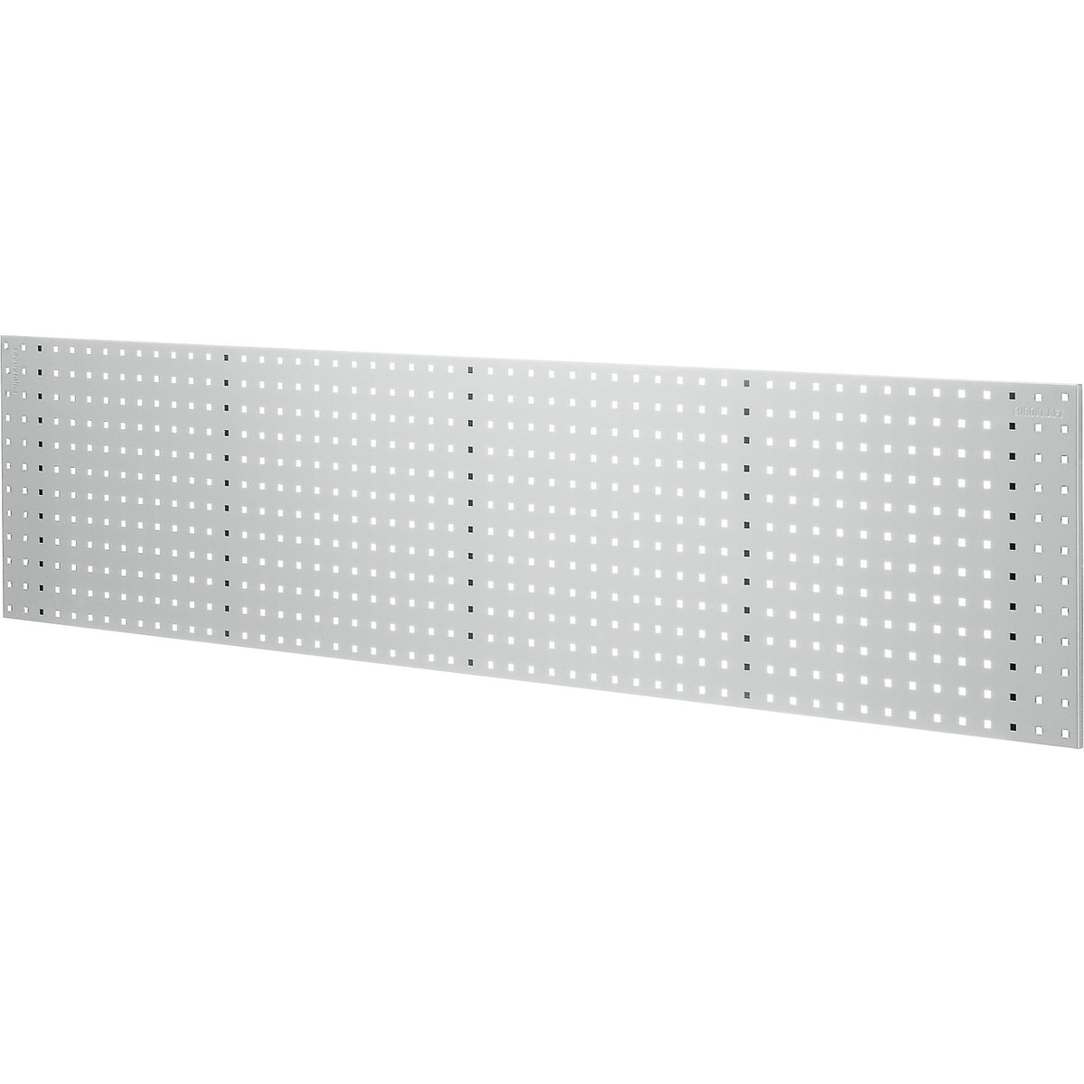 Perforated panel for tool holder, length 2019 mm, light grey.