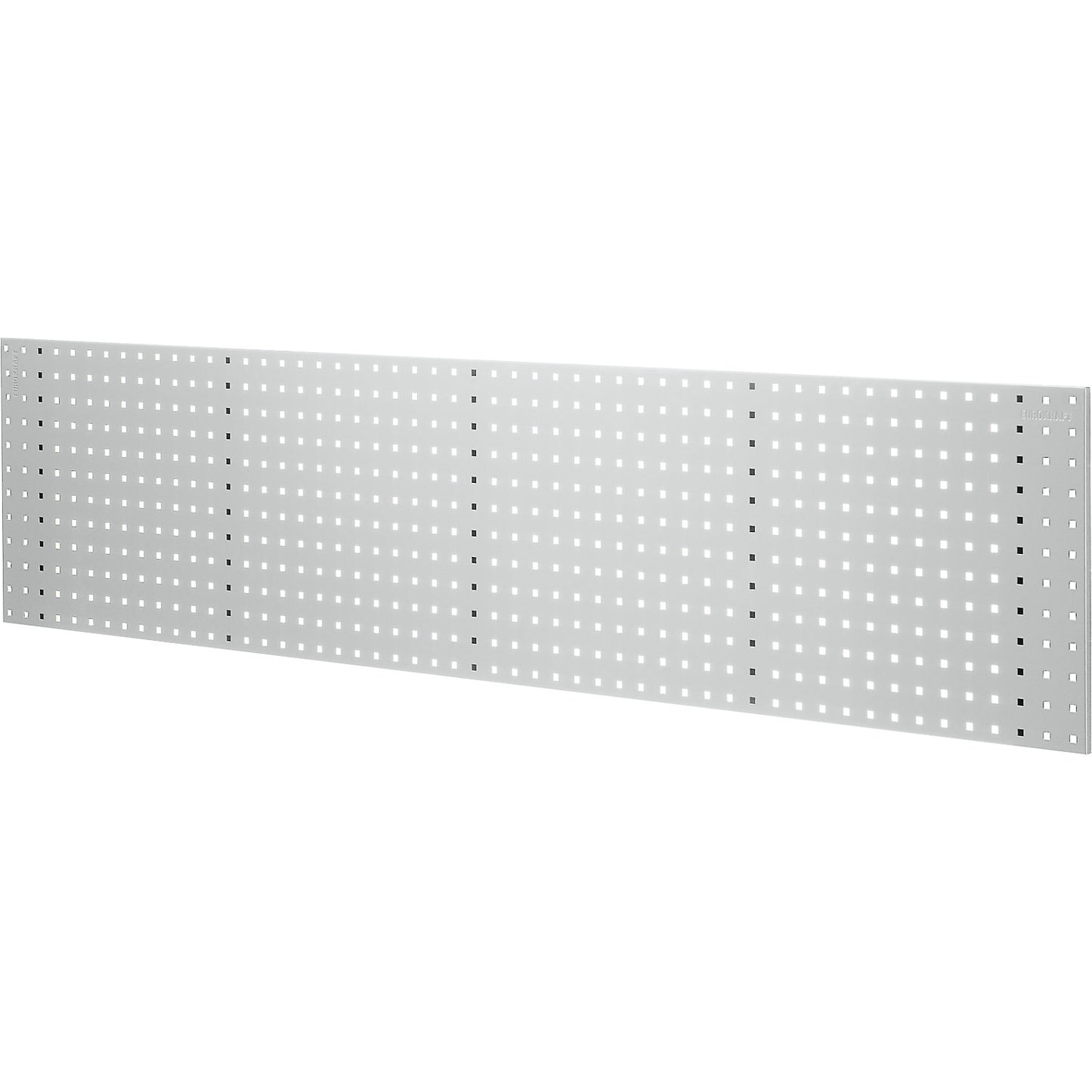Perforated panel for tool holder, length 2019 mm, light grey.