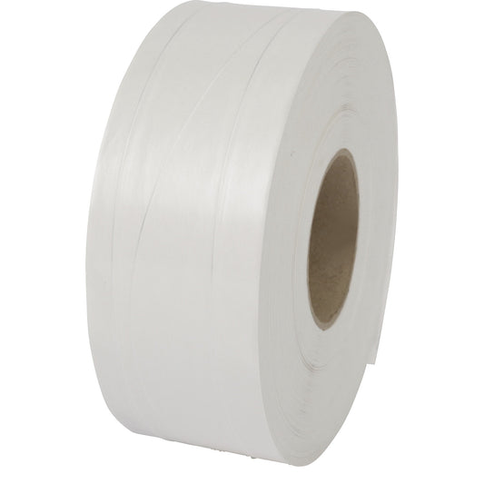 Fibre reinforced gummed adhesive tape, 2 longitudinal threads, 1 sinus thread, pack of 12 rolls, white, tape width 70 mm.