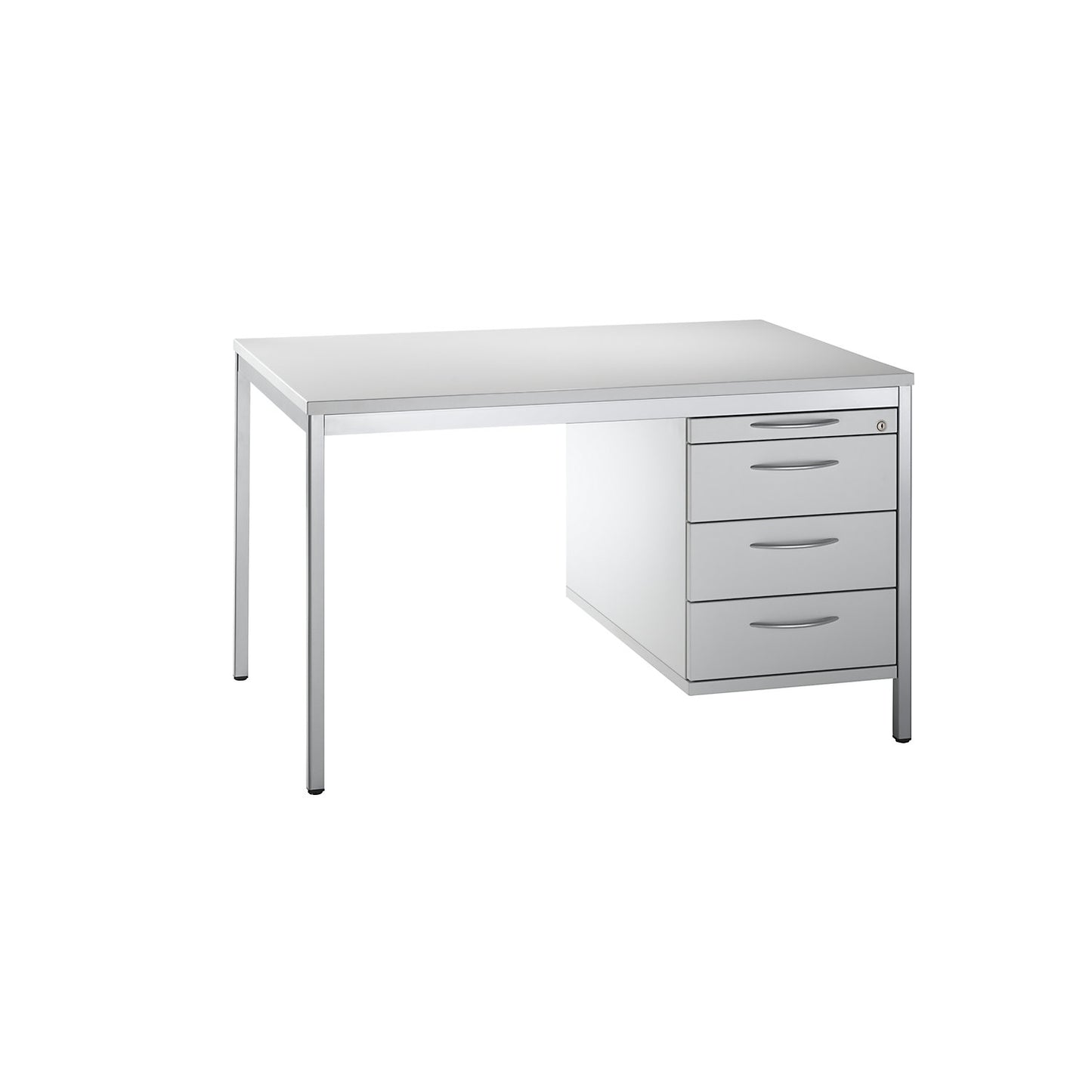 LENA - Base cupboard, HxWxD 540 x 434 x 800 mm, 1 utensil drawer, 3 drawers, light grey.