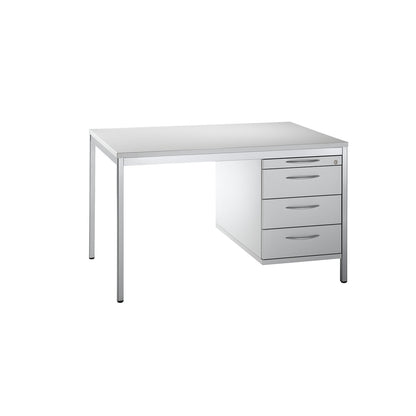 LENA - Base cupboard, HxWxD 540 x 434 x 800 mm, 1 utensil drawer, 3 drawers, light grey.