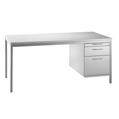 LENA - Base cupboard, HxWxD 540 x 434 x 800 mm, 1 utensil drawer, 1 drawer, 1 suspension file drawer, light grey.