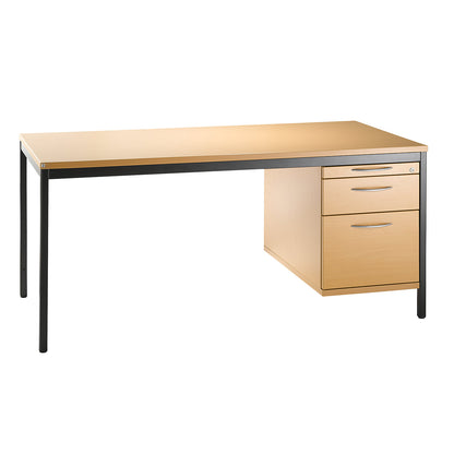 LENA - Base cupboard, HxWxD 540 x 434 x 800 mm, 1 utensil drawer, 1 drawer, 1 suspension file drawer, beech finish.