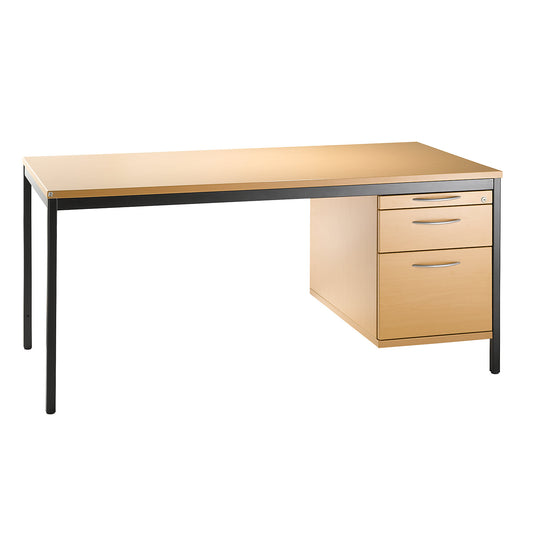 LENA - Base cupboard, HxWxD 540 x 434 x 800 mm, 1 utensil drawer, 1 drawer, 1 suspension file drawer, beech finish.