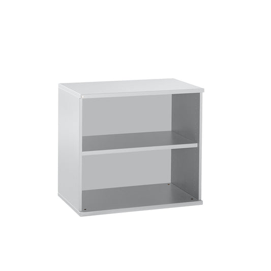 LENA - Sideboard, HxWxD 722 x 800 x 442 mm, 1 shelf, 2 file heights, light grey.