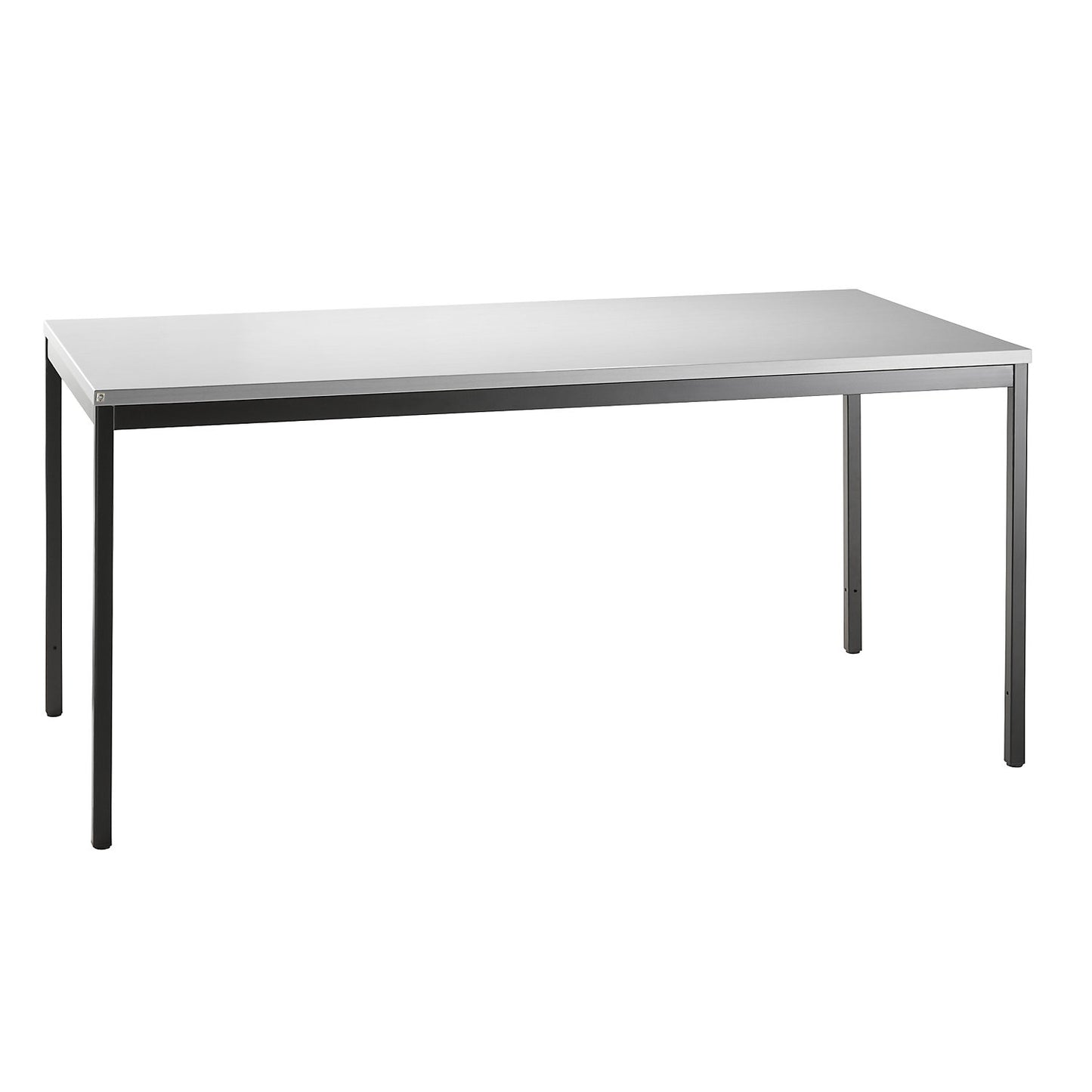 LENA - Desk, depth 800 mm, width 1600 mm, 2 base cupboards possible, light grey.