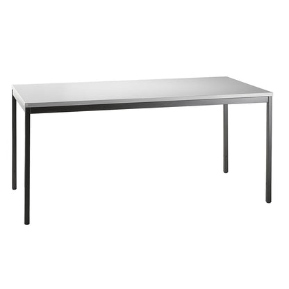 LENA - Desk, depth 800 mm, width 1600 mm, 2 base cupboards possible, light grey.