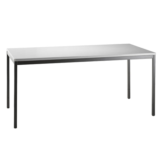 LENA - Desk, depth 800 mm, width 1600 mm, 2 base cupboards possible, light grey.