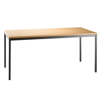LENA - Desk, depth 800 mm, width 1600 mm, 2 base cupboards possible, beech finish.