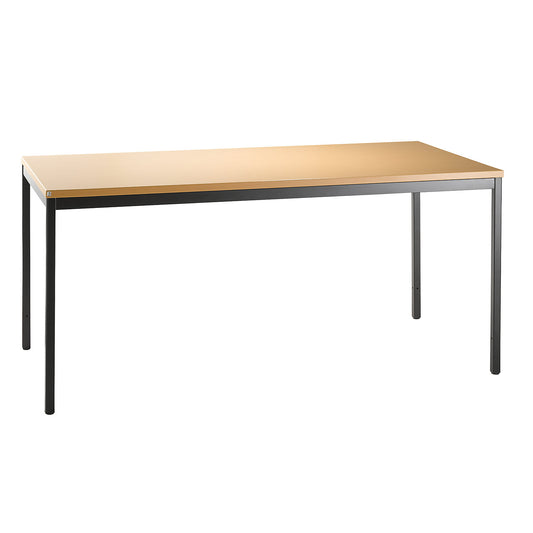 LENA - Desk, depth 800 mm, width 1600 mm, 2 base cupboards possible, beech finish.