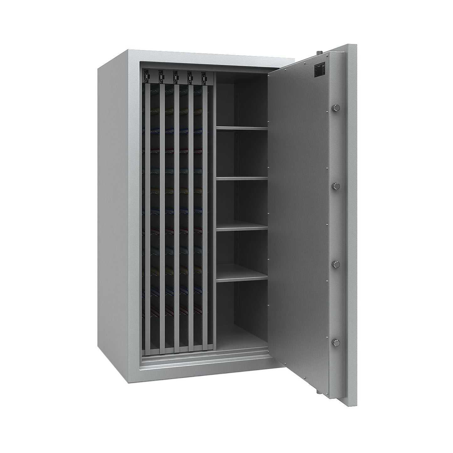 Key safe with extendable intermediate panels, VDMA B and Euro standard S2, 1950 hooks, 4 shelves, HxWxD 1506 x 836 x 700 mm.