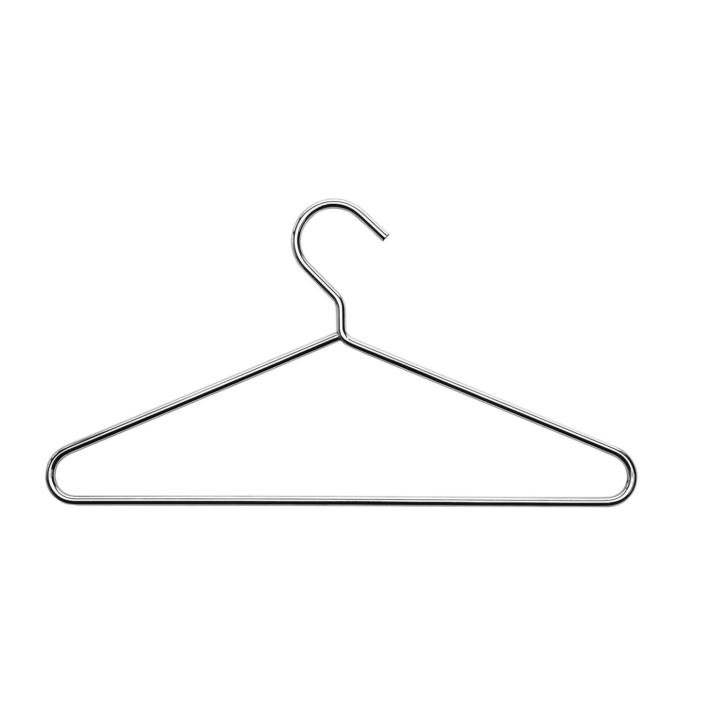 Coat hanger, solid steel rod, chrome plated, with trouser bar, pack of 10.
