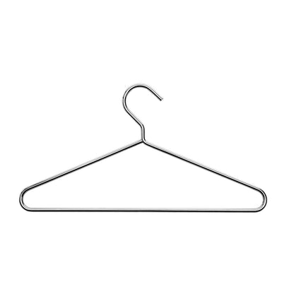 Coat hanger, solid steel rod, chrome plated, with trouser bar, pack of 10.