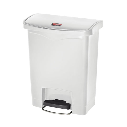 SLIM JIM® foot pedal bin, made of polyethylene, 30 l, white.